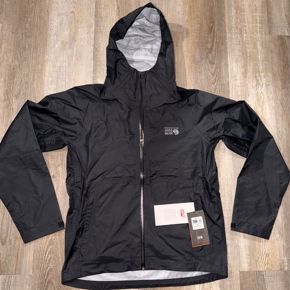 Mountain Hardwear Threshold Rain Jacket Men's Medium Black NWT $180